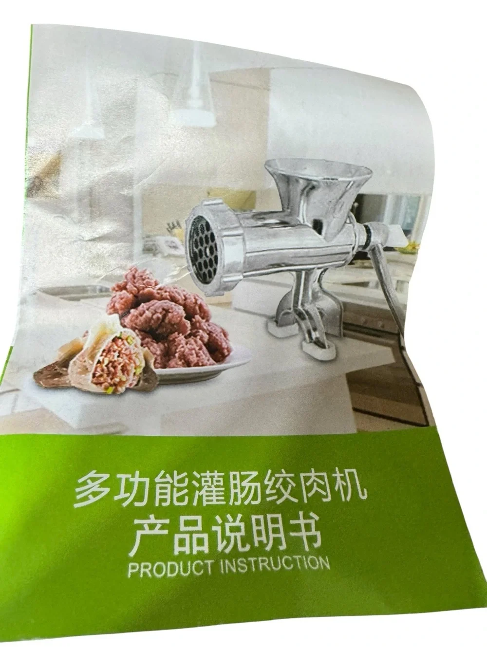 Manual Meat Grinder - Stainless Steel Silver Kitchen Tool